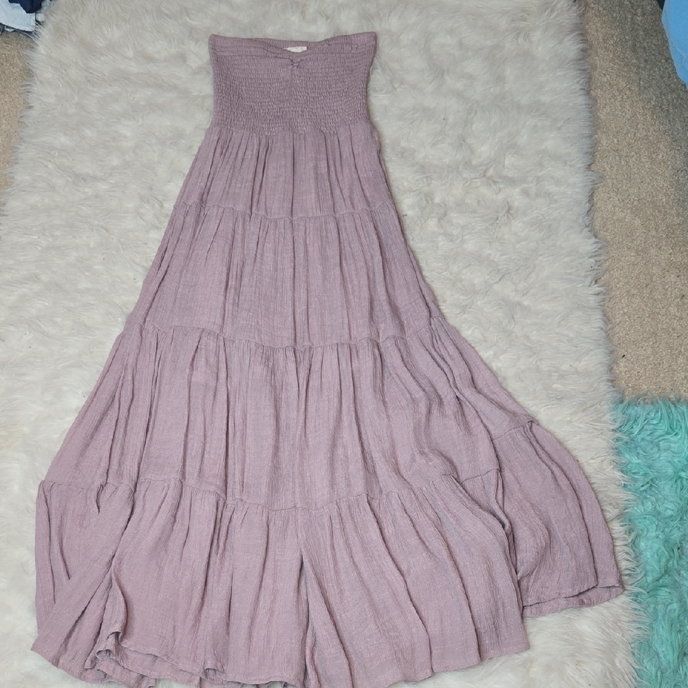 Altar'd State Strapless Dress in Soft Mauve